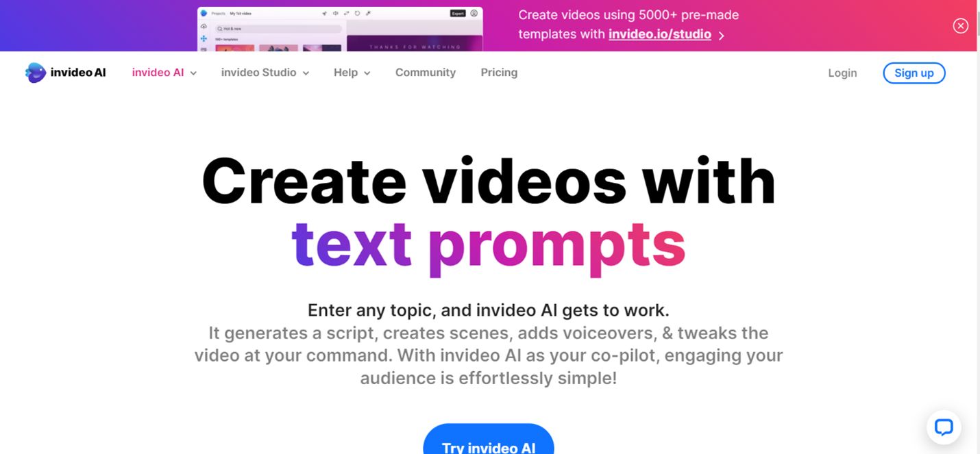 InVideo-Generate videos with nothing but ideas.